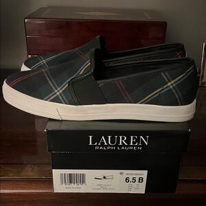 Ralph Lauren Plaid Sneakers - Black and Multicolor